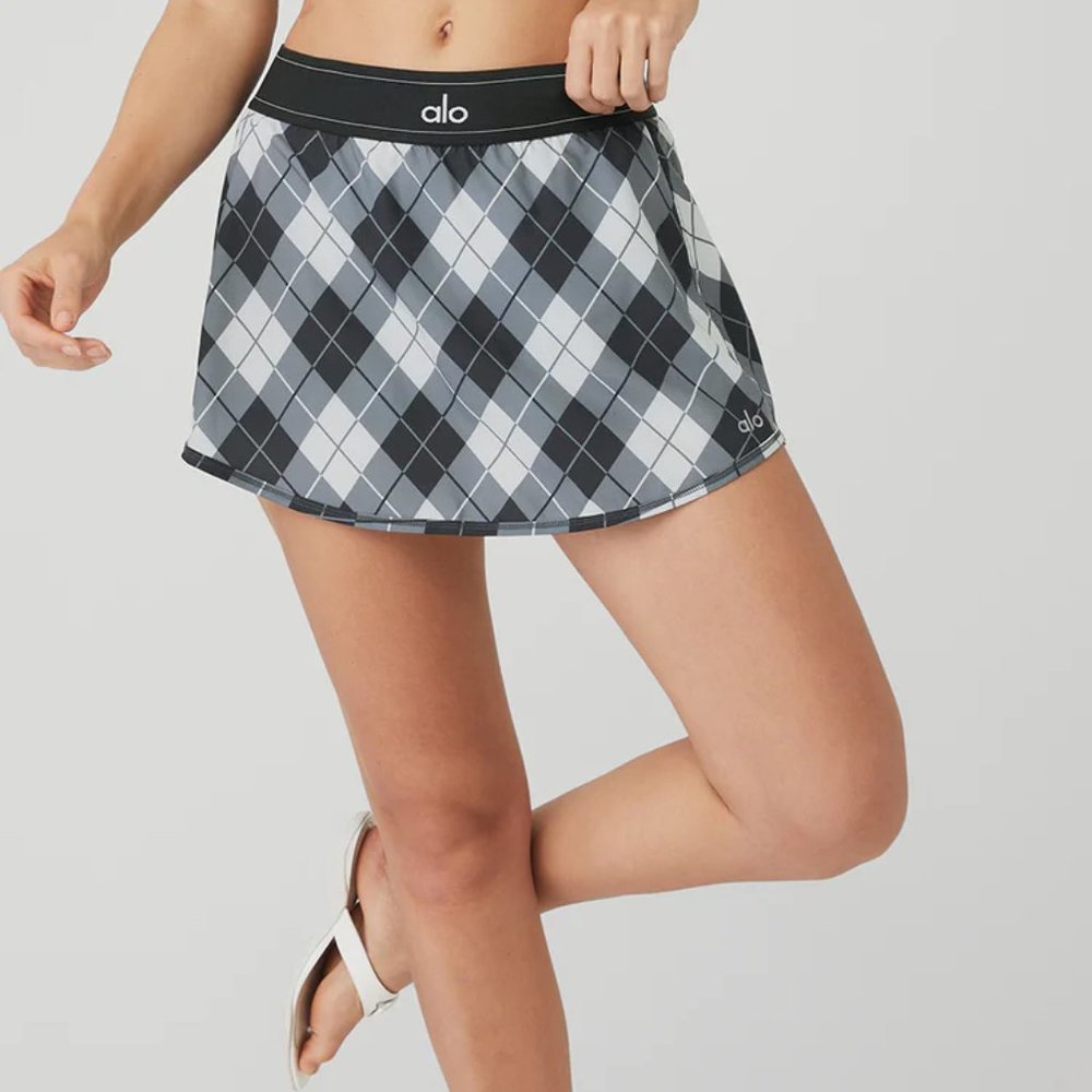 ALO ARGYLE MATCH POINT TENNIS SKIRT (XXS)